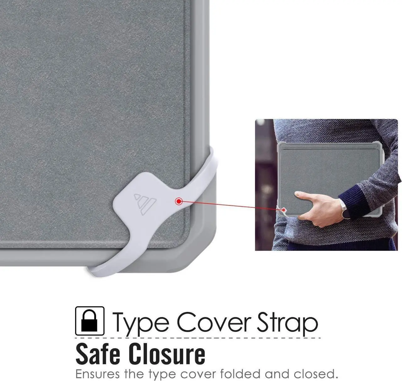 Alt view image 5 of 5 - MoKo Case Fit Microsoft Surface Go 4 /Surface Go 3 / Surface Go 2 / Surface Go Case, All-in-One Protective Cover Case with Pen Holder Hand Strap, Compatible with Type Cover Keyboard, Sliver Gray