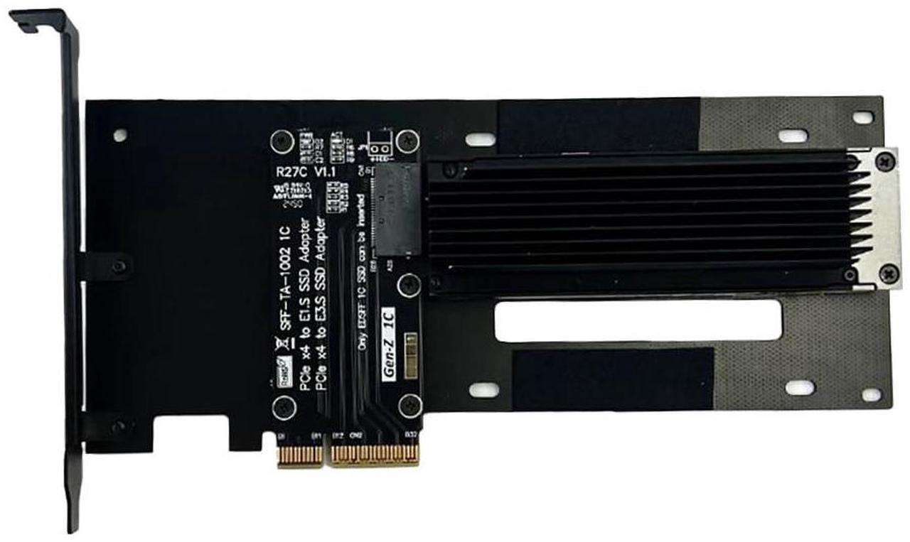 Alt view image 2 of 5 - JMT ADT-R27 PCIe 5.0 x4 to U.2/U.3/E1.S/E3.S Hard Disk Adapter 128G/bps with Bracket Compatible with EDSFF Hard Disk Drive (R27C for E1.S/E3.S)