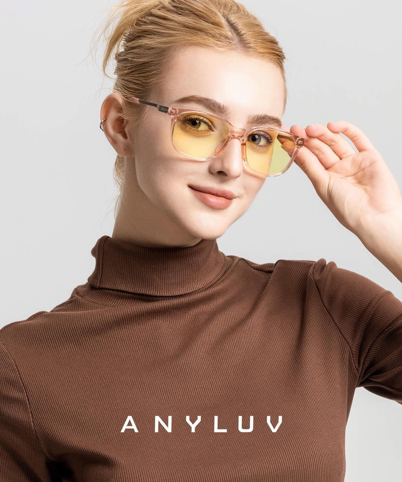 Alt view image 2 of 5 - ANYLUV Blue Light Glasses for Men, Computer Gaming Glasses men, Stylish Anti Eyestrain Blue Light Blocking Glasses Men