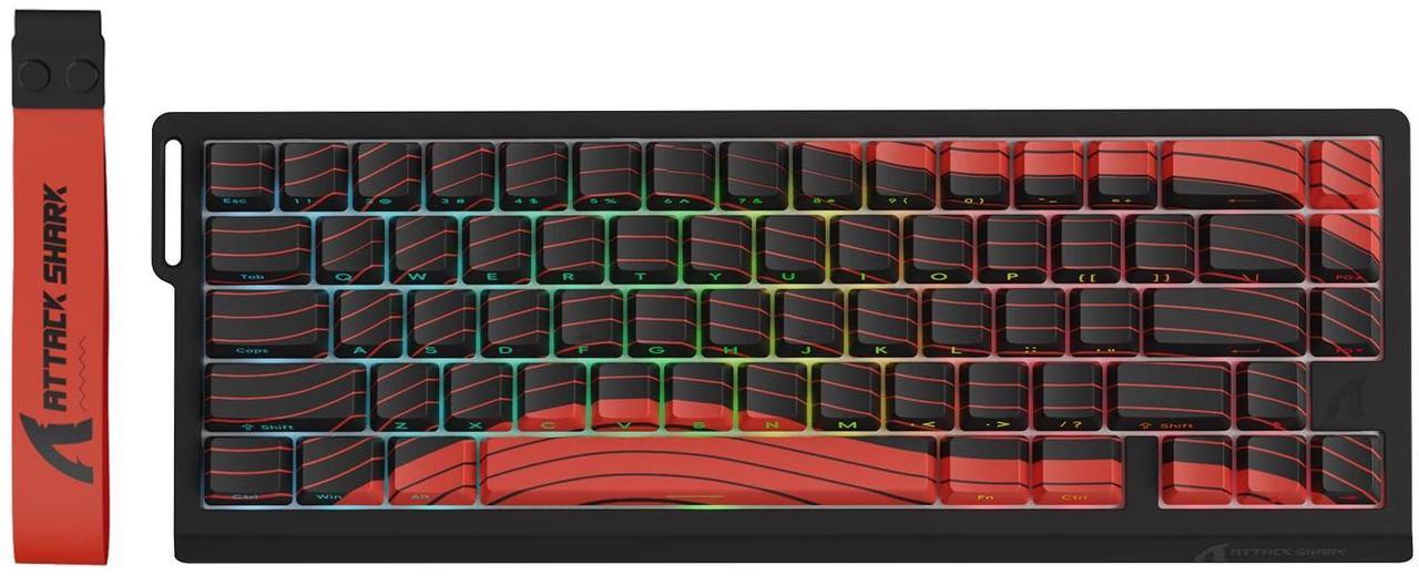 Main image of ATTACK SHARK X68 PRO HE Wireless Rapid Trigger Gaming Keyboard with Adjustable Actuation,8K Polling Rate,Hall Effect Magnetic Switch,Hot-Swap,RGB Backlit,BT/2.4GHz/Wired,for FPS Games-Black&Red