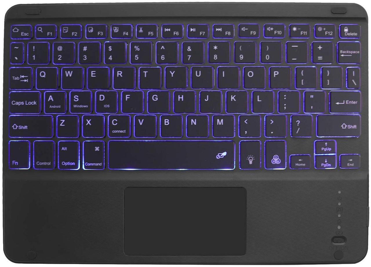Main image of Wireless Bluetooth Keyboard with Touchpad for iPad - 7 Colors Backlit - Tablet Keyboard Rechargeable for iPad Pro/iPad Air/iPad Mini and Other iOS Android Windows Devices