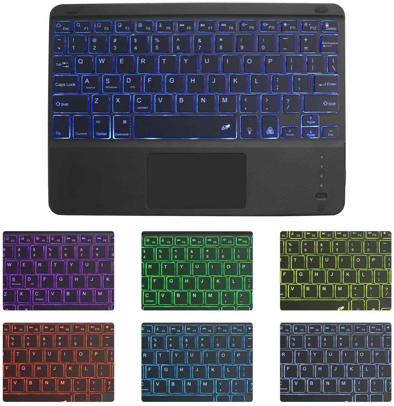 Alt view image 2 of 5 - Wireless Bluetooth Keyboard with Touchpad for iPad - 7 Colors Backlit - Tablet Keyboard Rechargeable for iPad Pro/iPad Air/iPad Mini and Other iOS Android Windows Devices
