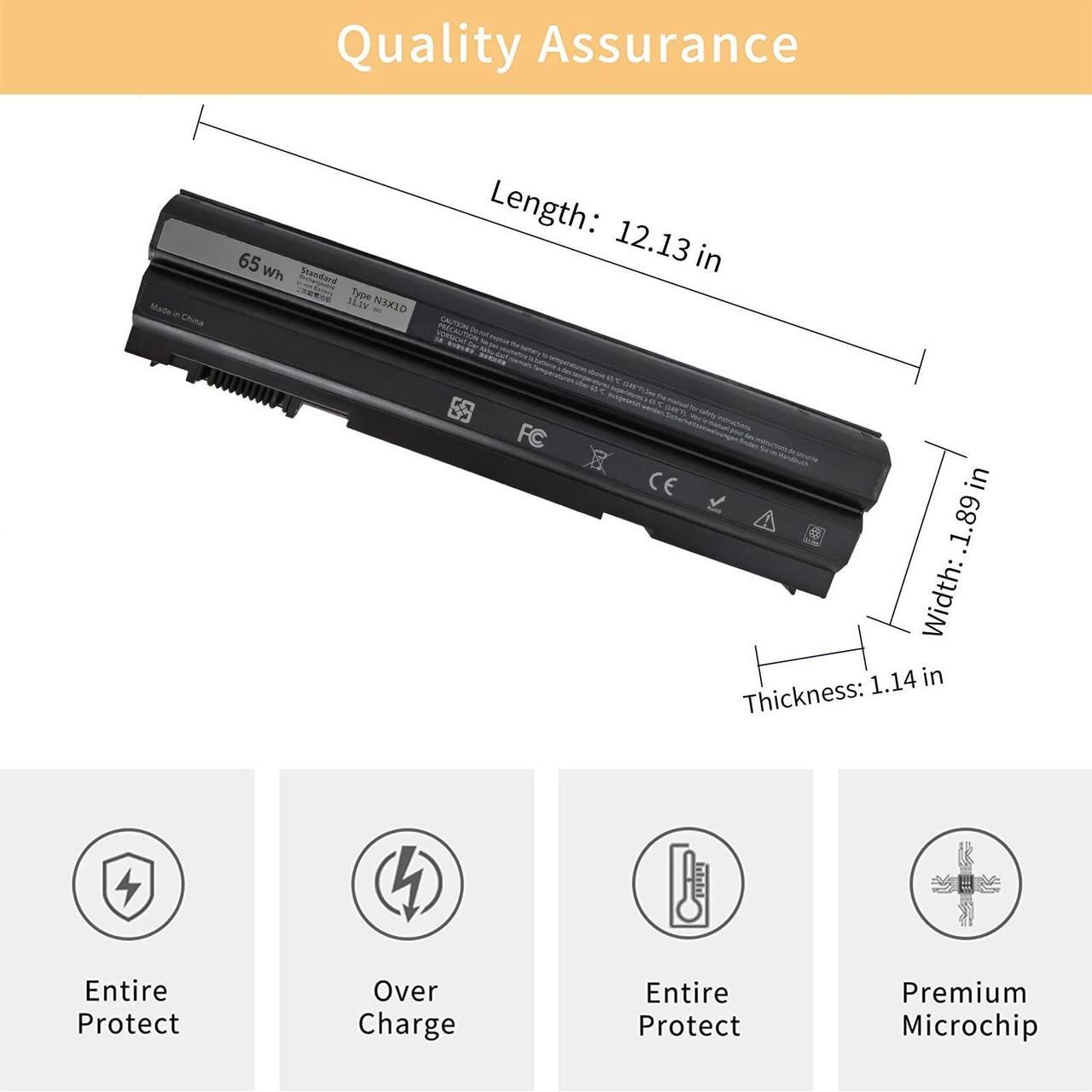 Alt view image 4 of 5 - NBULBL N3X1D Laptop Battery Replacement for DELL Latitude E5420 E5430 E5520 E5530 E6420 E6520 E6430 E6440 E6530 E6540 Notebook 8858X T54FJ M5Y0X 11.1V 65Wh