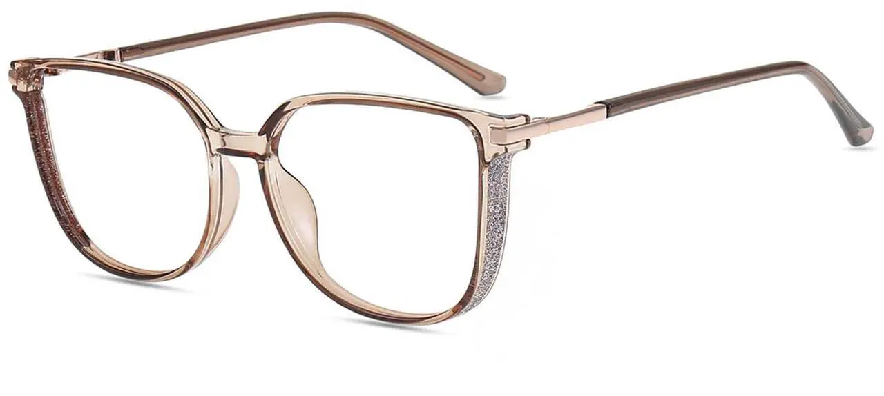 Main image of Firmoo Blue Light Glasses for Women/Men, Computer Blue Light Blocking - Lightweight TR90 Square Frames Brown