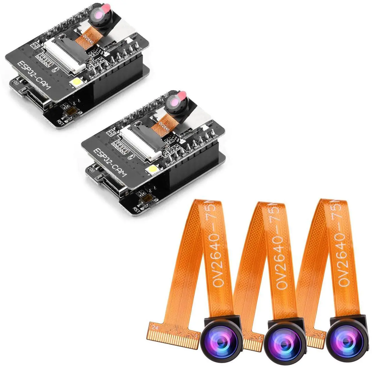 Main image of FORIOT 3Pcs OV2640 Camera Module and 2Pcs ESP32-CAM-MB Development Board ESP32 Wi-Fi BT Board with 2MP OV2640 Camera Module Type-C to Serial Port CH340G 8MB PSRAM Dual Module
