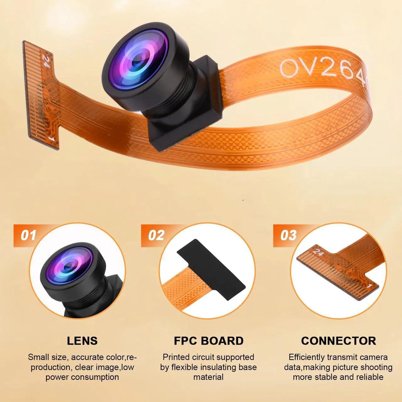 Alt view image 5 of 5 - FORIOT 3Pcs OV2640 Camera Module and 2Pcs ESP32-CAM-MB Development Board ESP32 Wi-Fi BT Board with 2MP OV2640 Camera Module Type-C to Serial Port CH340G 8MB PSRAM Dual Module
