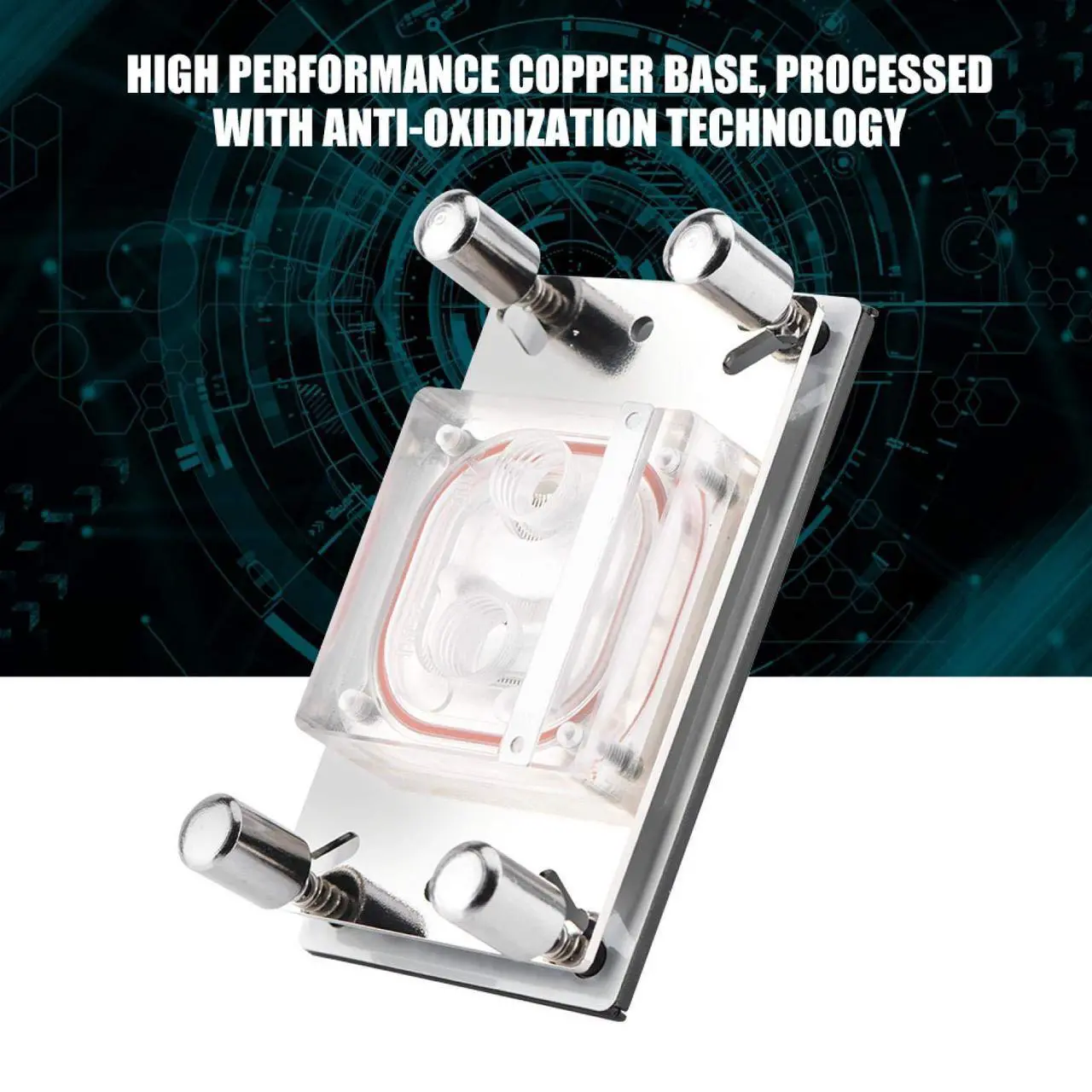 Alt view image 4 of 5 - Water Cooling Block, Anti-oxidization Technology Computer CPU Water Cooling Block Waterblock Copper Base with Micro Channel for AM2 / AM2+ / AM3 / AM3+ / AM4 / FM2+ CPU