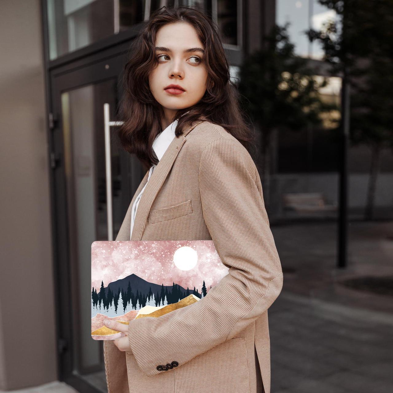 Alt view image 4 of 5 - ICEKEE Compatible with MacBook Air 13 inch Case 2021 2020 2019 2018 Release A2337 M1 A2179 A1932 with Retina Display & Touch ID, Plastic Hard Shell & Keyboard Cover,Landscape P373