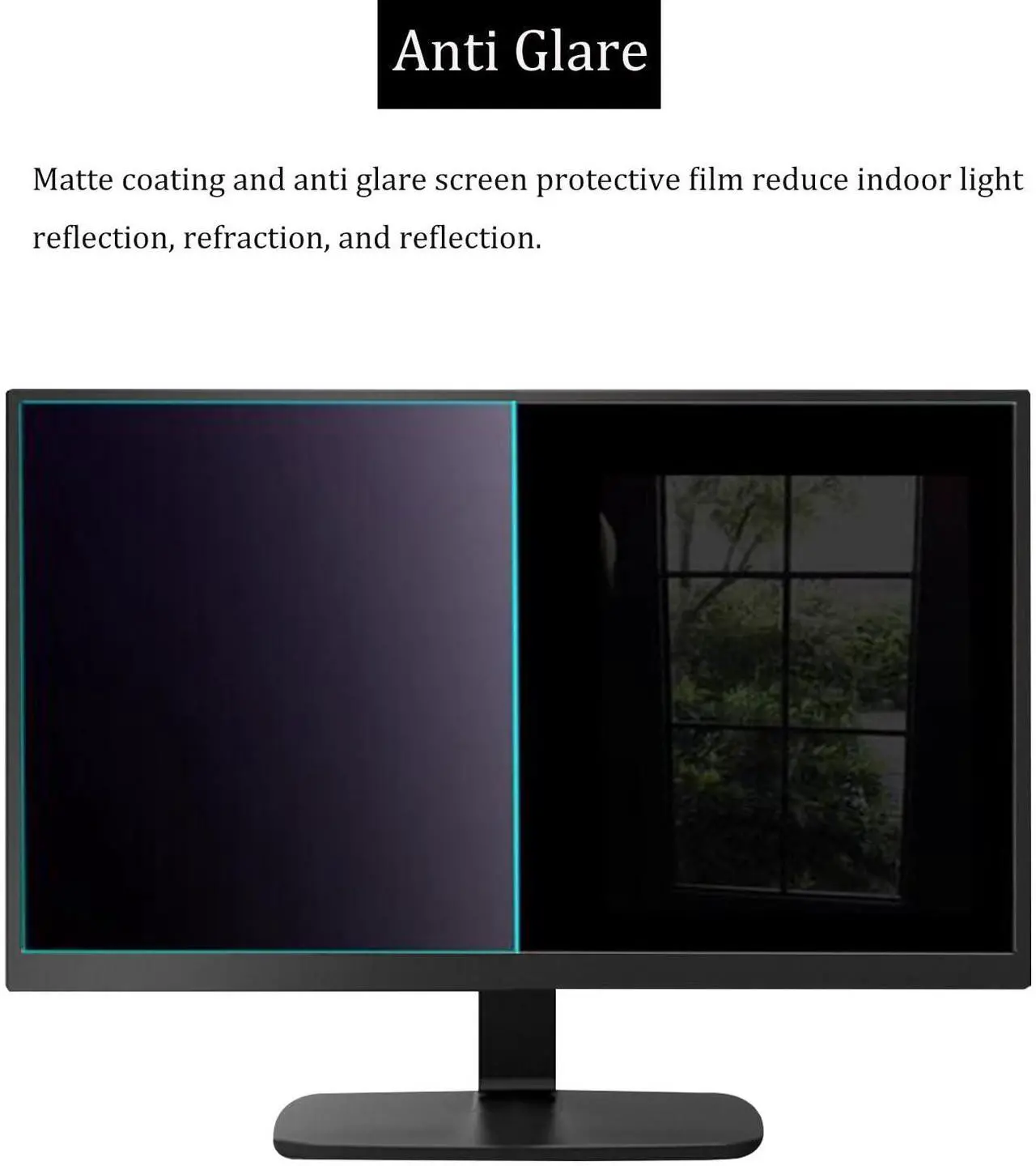 Alt view image 3 of 5 - 2 Pack 24" Anti Glare Screen Protector for 24-inch 16:9 Widescreen Desktop PC LED Monitor, 24-inch Sceptre/LG/Dell/HP/Acer/ViewSonic/ASUS/Aoc/Samsung Widescreen Monitor Matte Screen Protector