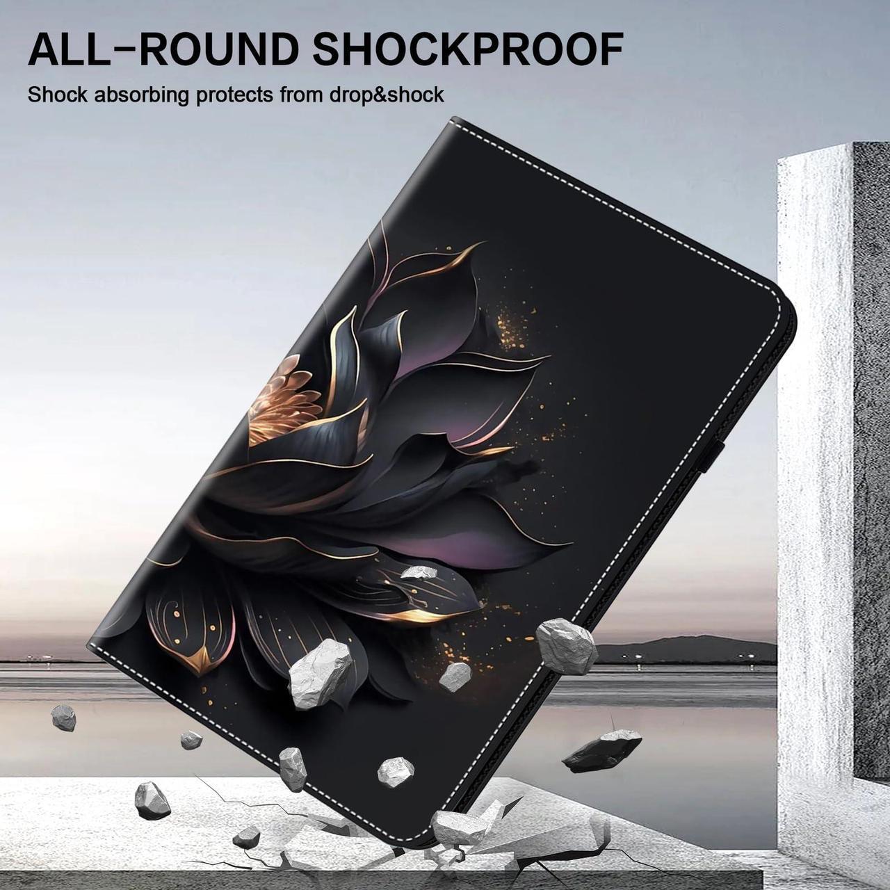 Alt view image 4 of 5 - KEFBWAO Case for All-New Fire 7 Tablet (12th Generation, 2022 Release), Stylus Holder Flip Wallet Leather Shockproof Cover for Fire 7 Tablet Case, Purple Lotus