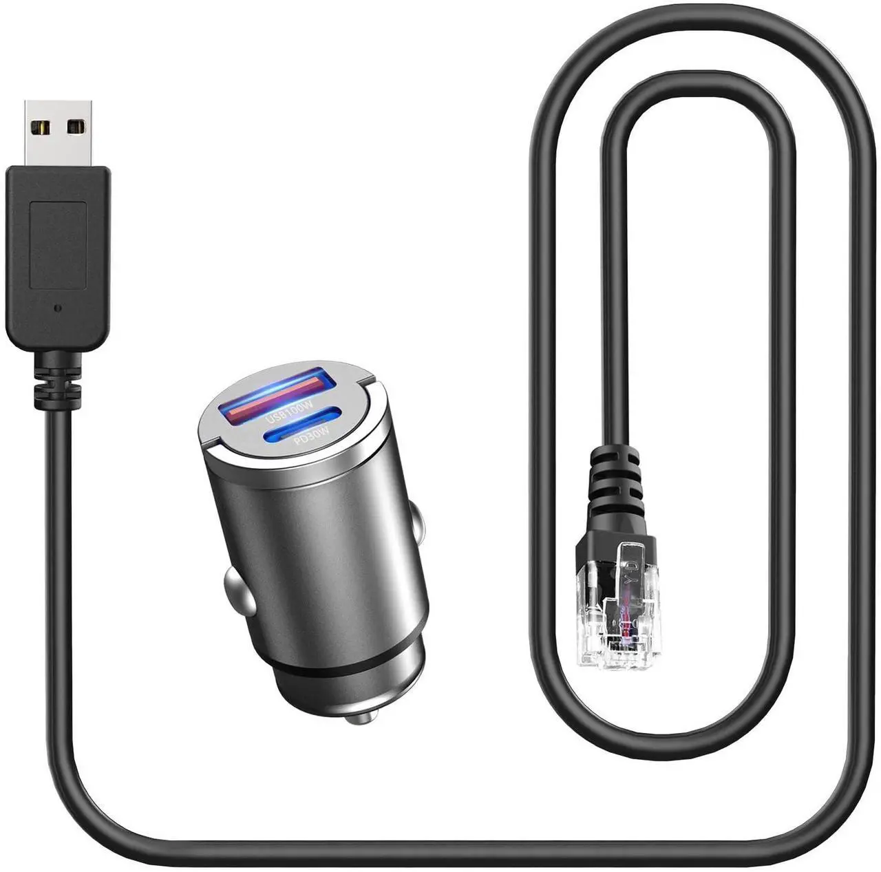 Main image of Radar Detector Cable, USB to RJ11 Plug Radar Detectors Charging Kit,for Escort Passport 7500 9500i Max360 Unide R4 DFR8 Beltronics Cob'r'a DualPro 360 Radenso XP etc Radar Detector(RJ11-3.3FT)