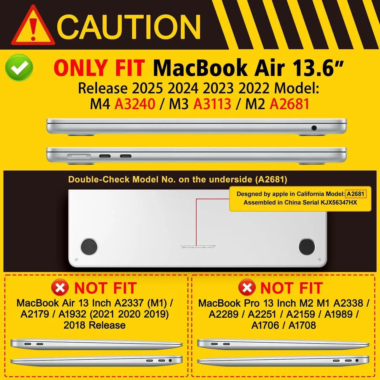 Alt view image 2 of 5 - May Chen for M4 MacBook Air 13.6 Inch Case 2025 2024 2023 2022 Release Models: A3240 A3113 M3 A2681 M2, Plastic Hard Shell Case for MacBook Air 13.6" with Retina Display Fits Touch ID, Elephant