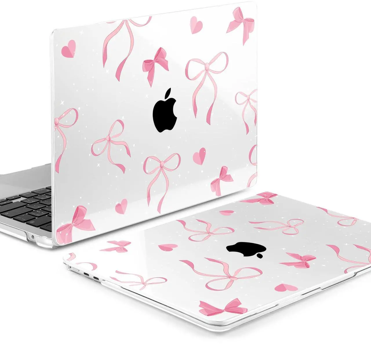 Alt view image 3 of 5 - MEEgoodo Case for M4/M3/M2 MacBook Air 13.6 inch Case 2025 2024 2022, Fit Model A3240/A3113/A2681, Laptop Hard Shell with Keyboard Cover Compatible with MacBook Air 13 inch, Pink Ribbons Bows