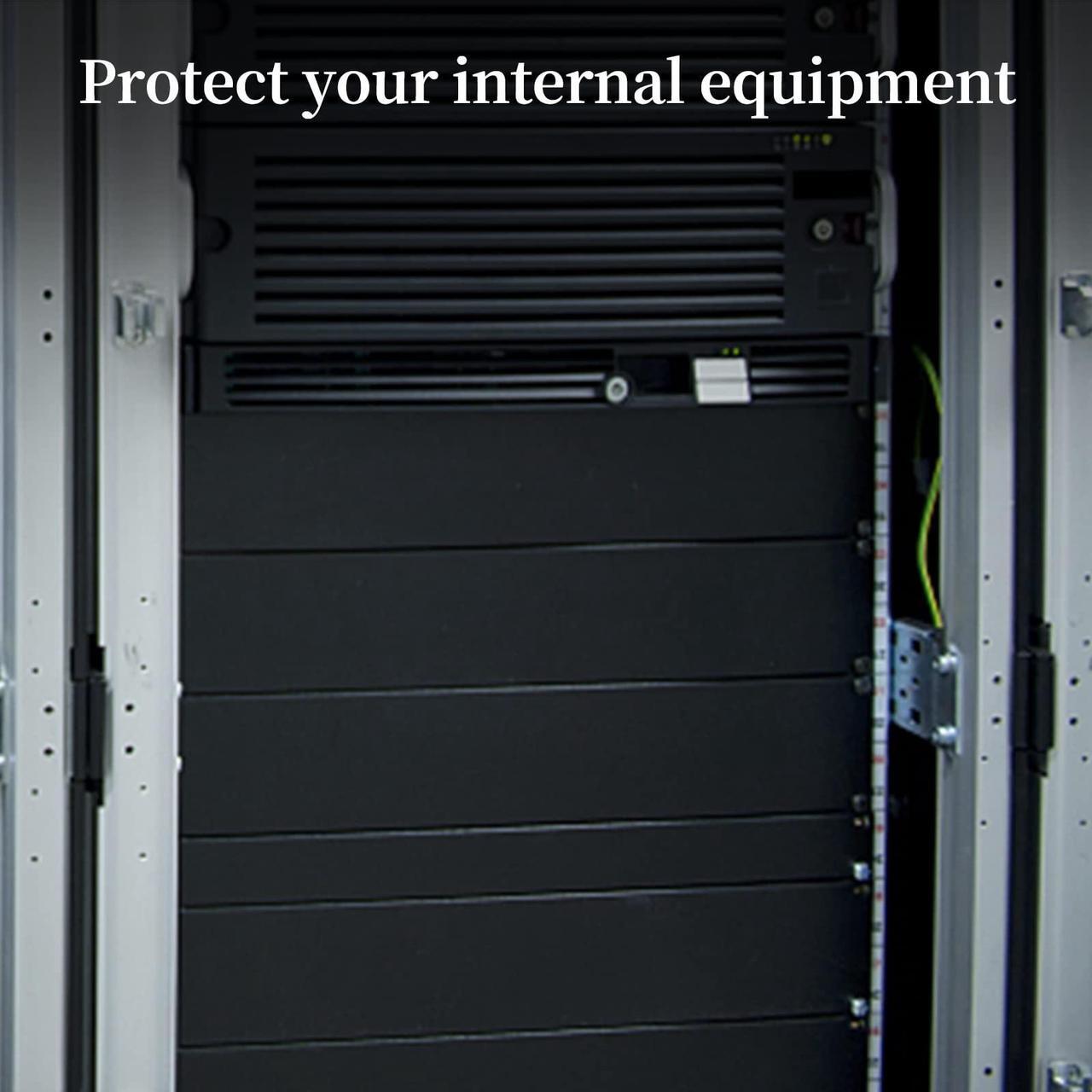 Alt view image 5 of 5 - 1U Blank Panel Rack Mount Spacer Filler Panel 19" Black Rack Blanking Blind Panel for Server Network Rack Enclosure Or Cabinet-5pcs (1U-5PCs)