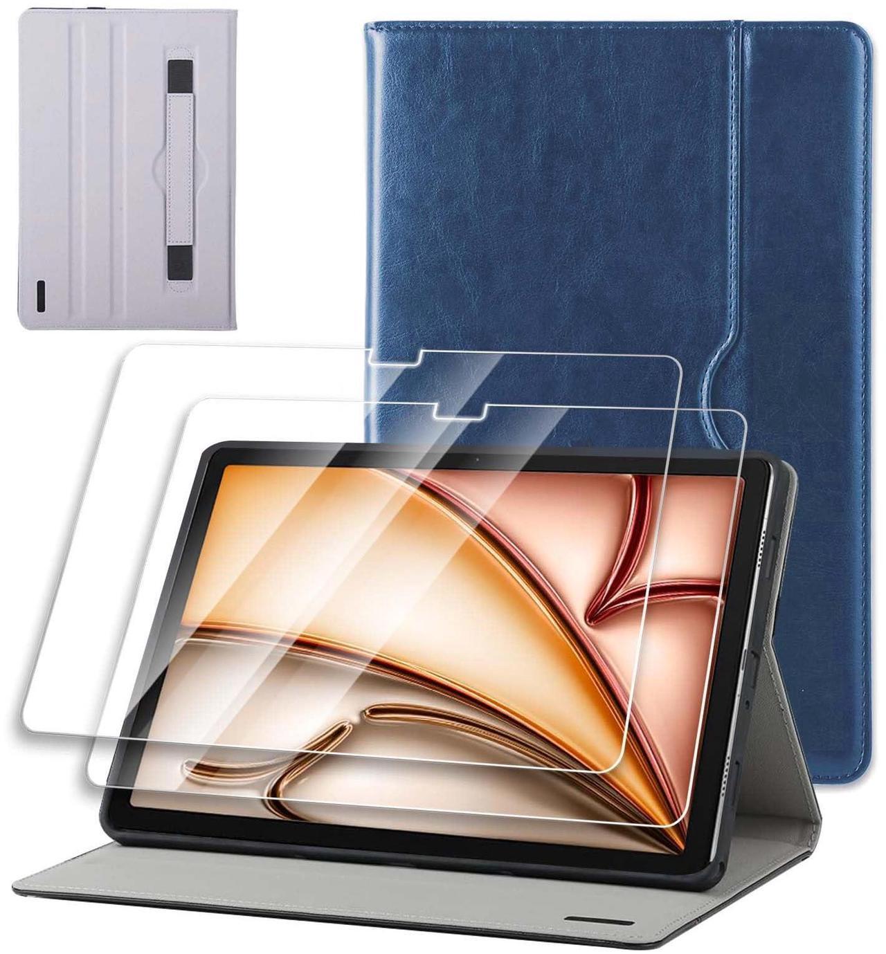 Main image of Case for iPad A16 11th Gen 11" 2025, iPad 10th Gen 10.9" 2022 case with Multi-Angle Business Folio Stand,Cover with Pencil Holder & Hand Strap,and 2 Pack Screen Protector Auto Sleep/Wake, Blue