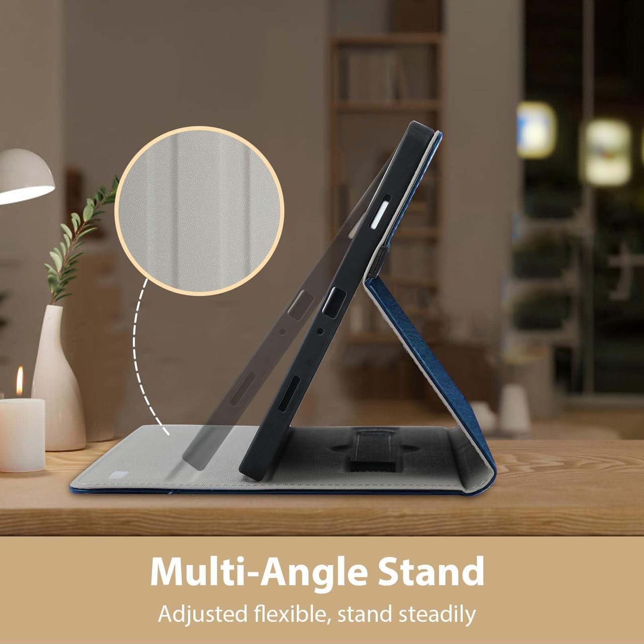 Alt view image 5 of 5 - Case for iPad A16 11th Gen 11" 2025, iPad 10th Gen 10.9" 2022 case with Multi-Angle Business Folio Stand,Cover with Pencil Holder & Hand Strap,and 2 Pack Screen Protector Auto Sleep/Wake, Blue