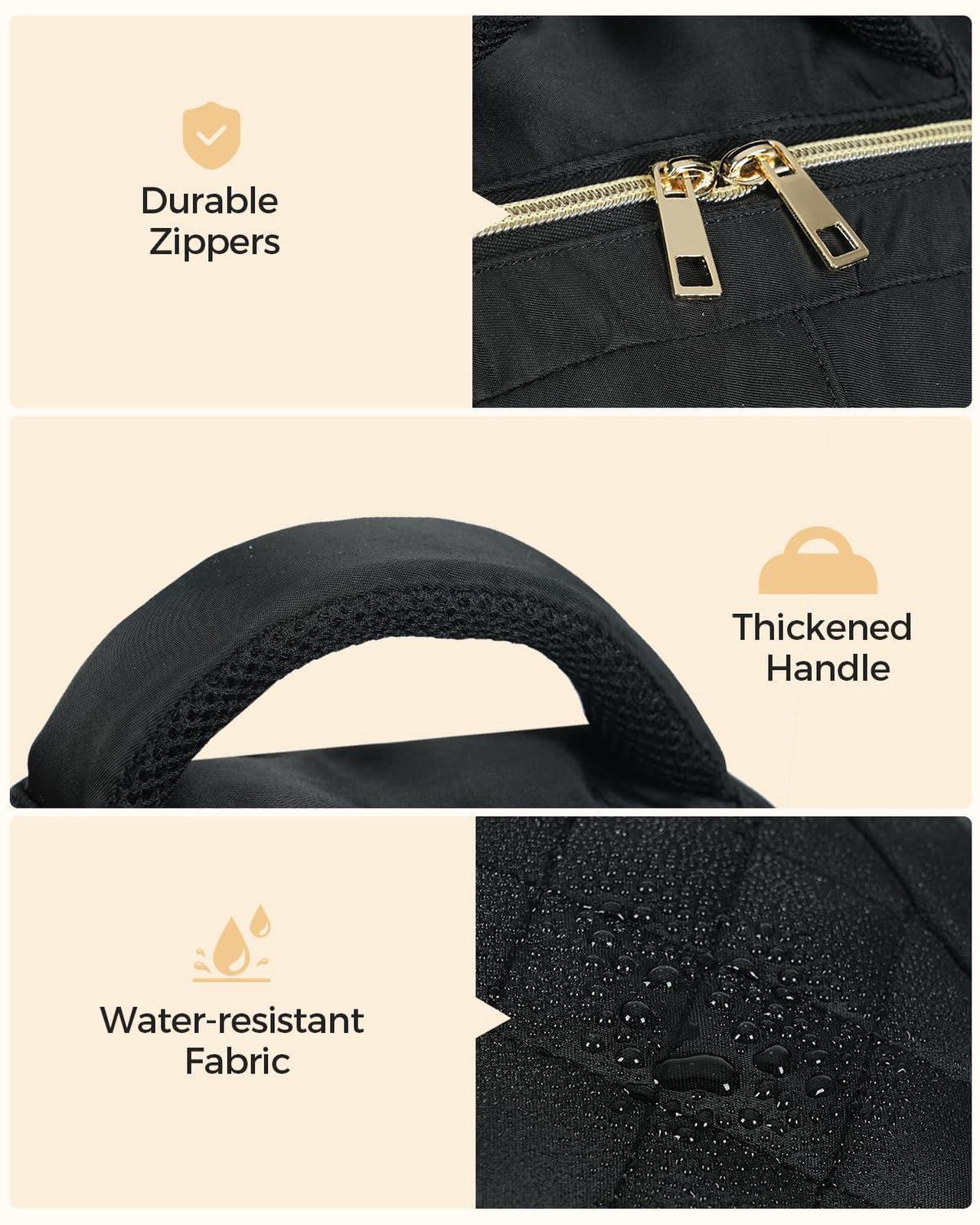 Alt view image 5 of 5 - YULEEE Laptop Backpack for Women - 15.6 Inch Carry On Travel Backpacks with USB Charging Hole Water Resistant Computer Bag Back Pack Casual Daypack for College Work Nurse Teacher Black