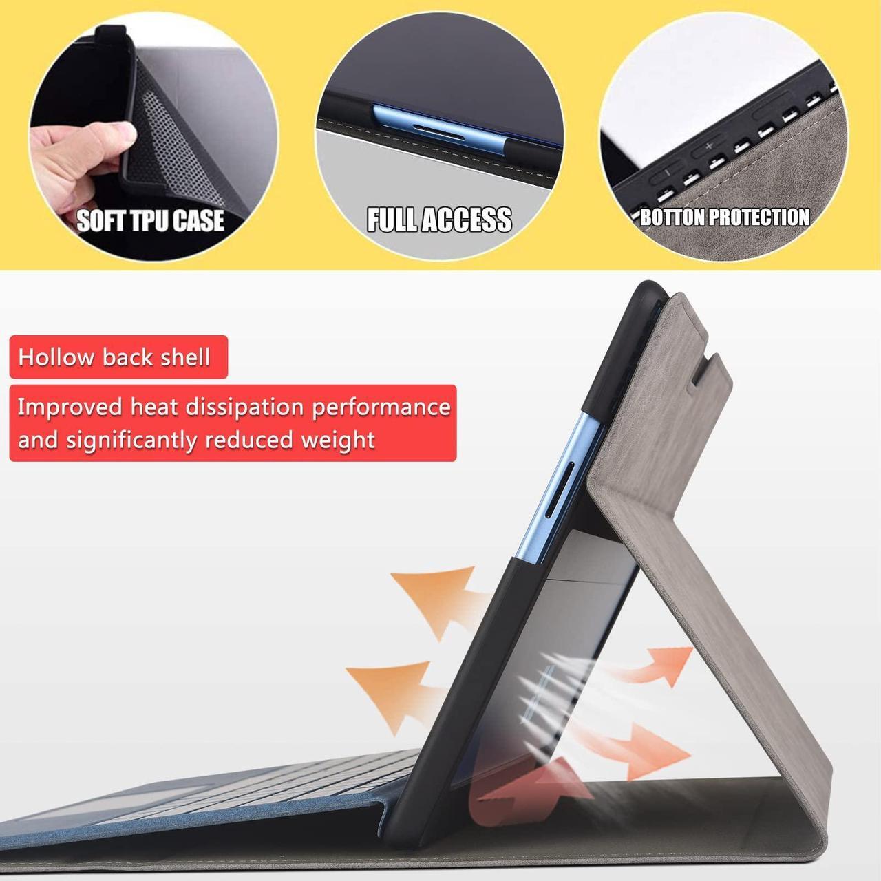 Alt view image 5 of 5 - xisiciao Protective Case for Microsoft Surface Pro 9/10/ 11th Edition AI PC 2024 13" Shell Compatible with Keyboard Cover Ultral Thin & Light Heat Dissipation Design (Grey)