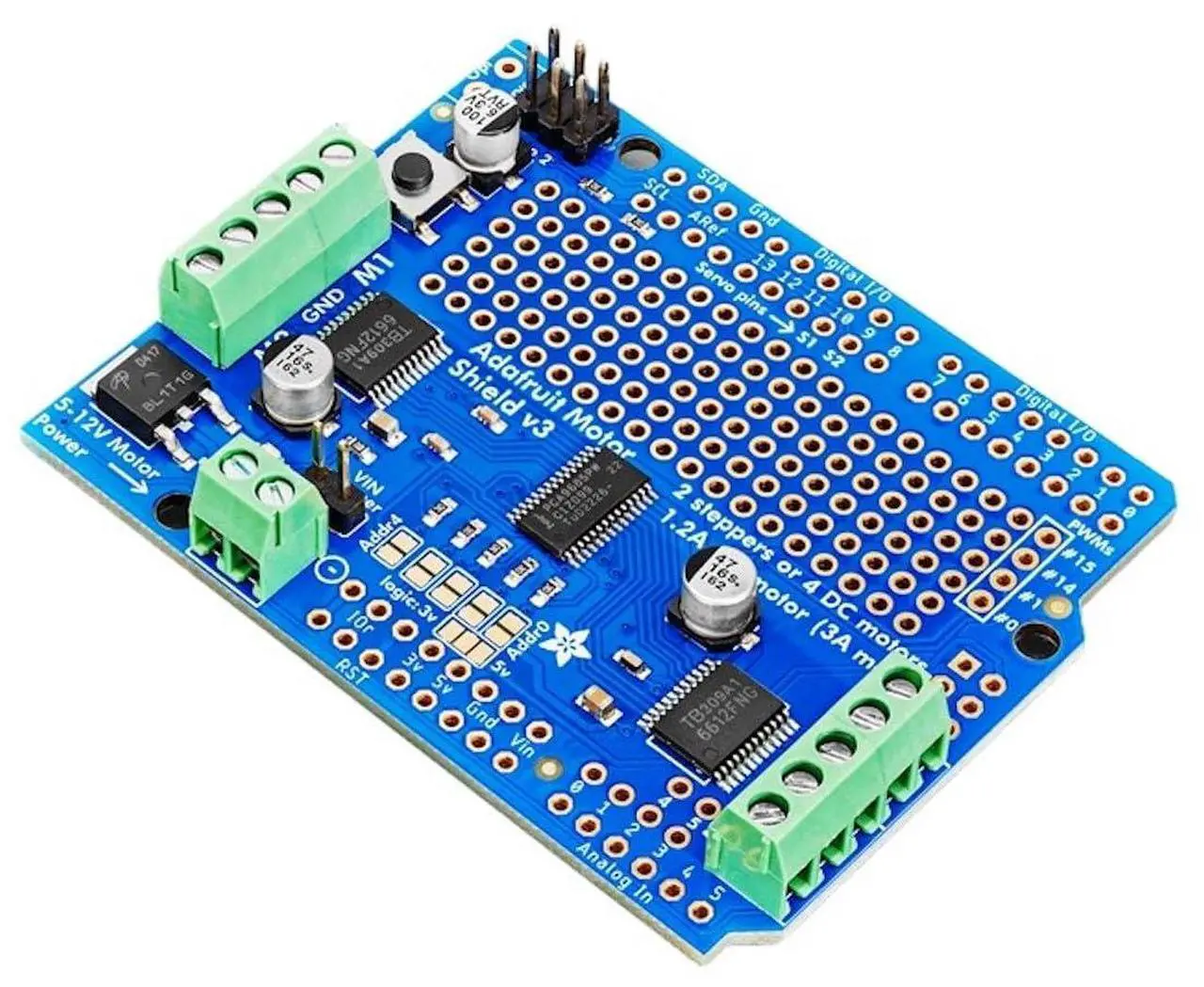 Main image of Adafruit Motor/Stepper/Servo Shield for Arduino v2.3 Kit