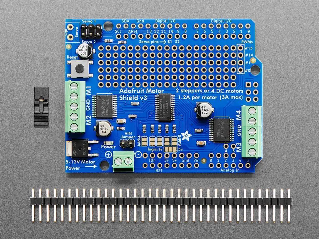 Alt view image 3 of 5 - Adafruit Motor/Stepper/Servo Shield for Arduino v2.3 Kit