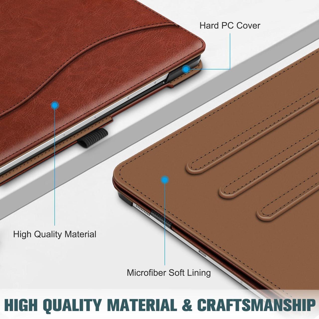 Alt view image 5 of 5 - Fintie Case for Samsung Galaxy Tab S10 FE/ S9 FE 5G 10.9 Inch/Tab S9 11 Inch, Multi-Angle Viewing Protective Cover with Pocket, Auto Sleep/Wake, Brown