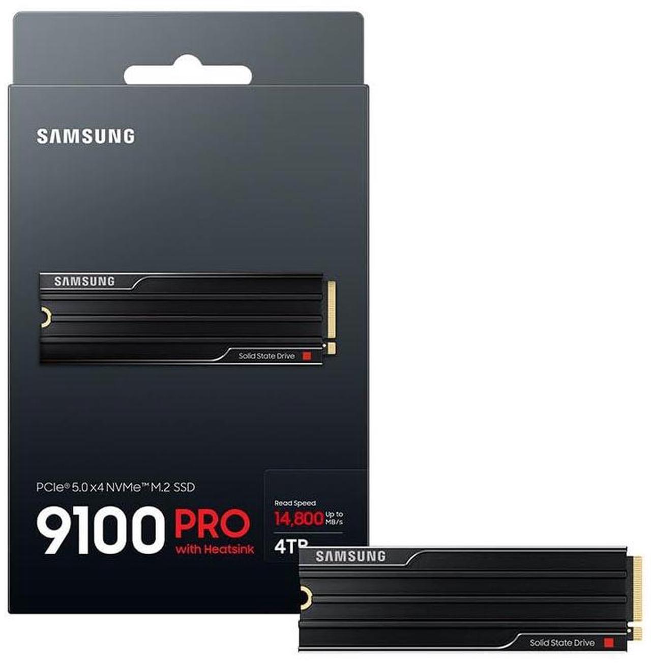 Alt view image 3 of 5 - Samsung SSD 9100 PRO with Heatsink 4TB, PCIe 5.0x4 M.2 2280, Seq. Read Speeds Up to 14,800/13,400 MB/s, Best for AI Computing, Gaming, and Heavy Duty Workstations (MZ-VAP4T0CW)
