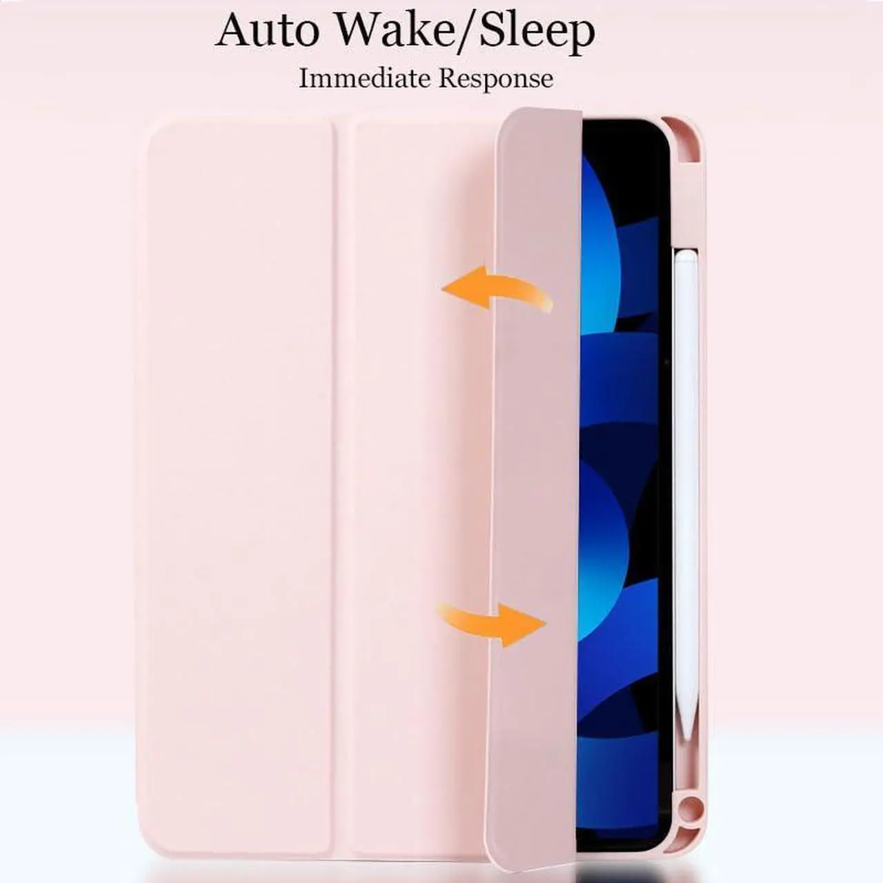 Alt view image 4 of 5 - Changjia for iPad Air 13 Inch Case M3 2025/M2 2024, iPad Pro 12.9 (6th/5th/4th Gen 2022/2021/2020) with Pencil Holder, Removable Magnetic Cover,[Support Apple Pencil Charging] Trifold Stand Case,Black