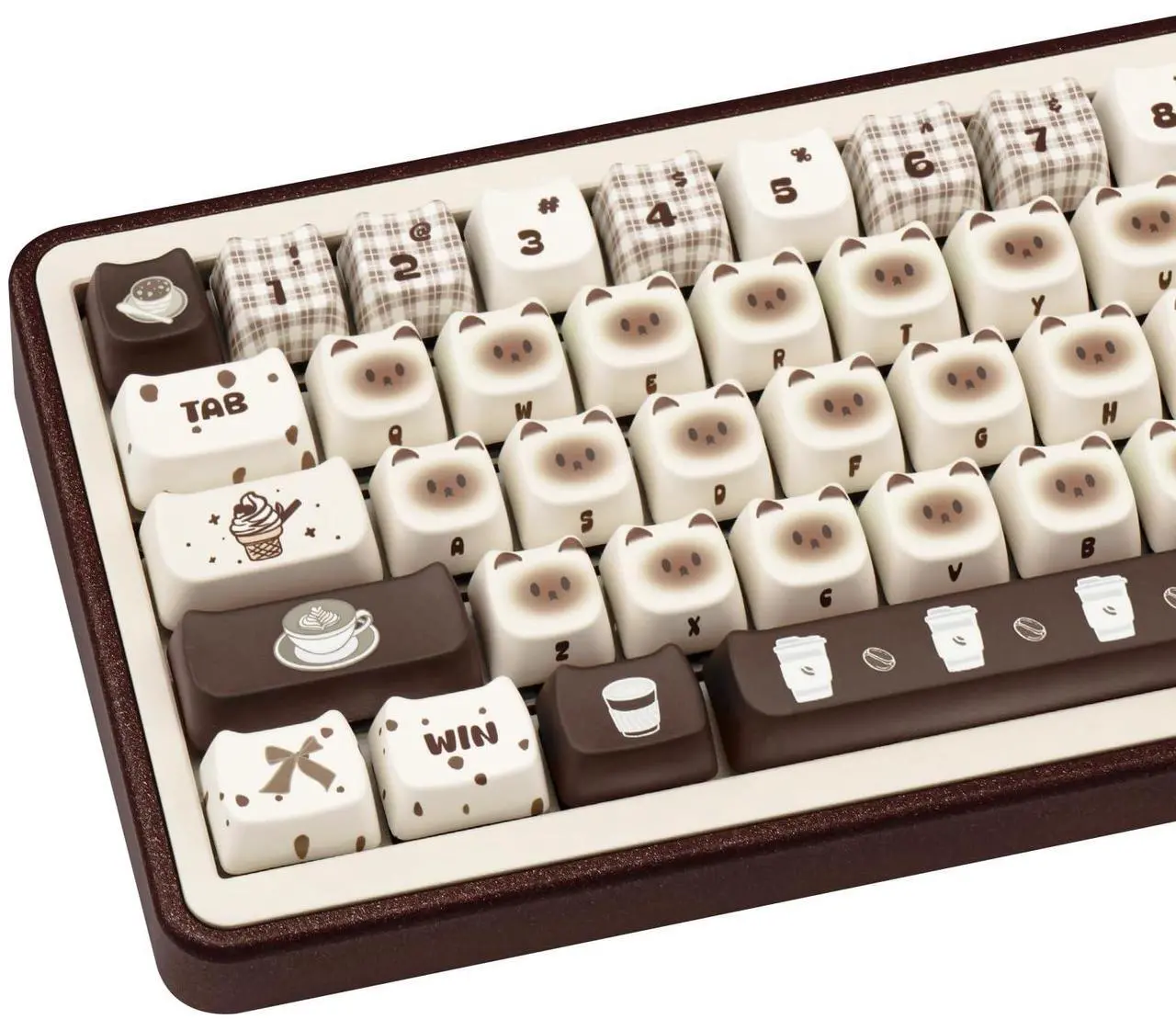 Main image of COOMICKEY 133 Keys PBT Keycaps 60 65 75 100 Percent, Mao Profile Dye Sublimation, Cute Cat Custom Keyboard Keycaps Set for 61/64/68/84/87/100/104/108 Cherry MX Mechanical Keyboard