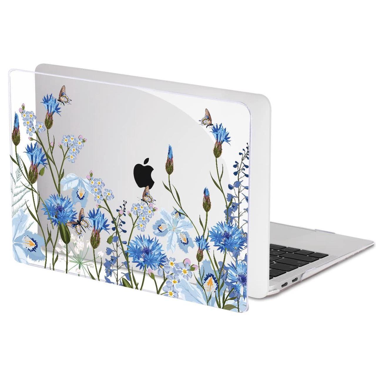 Alt view image 3 of 5 - LCMOCICO for MacBook Pro 13 Inch Case 2022 M2 2020 2021 A2338 M1 A2251 A2289 with Touch Bar & Touch ID, Plastic Hard Case Keyboard Cover Screen Protector Webcam Cover Brush, Tropical Blue Flowers