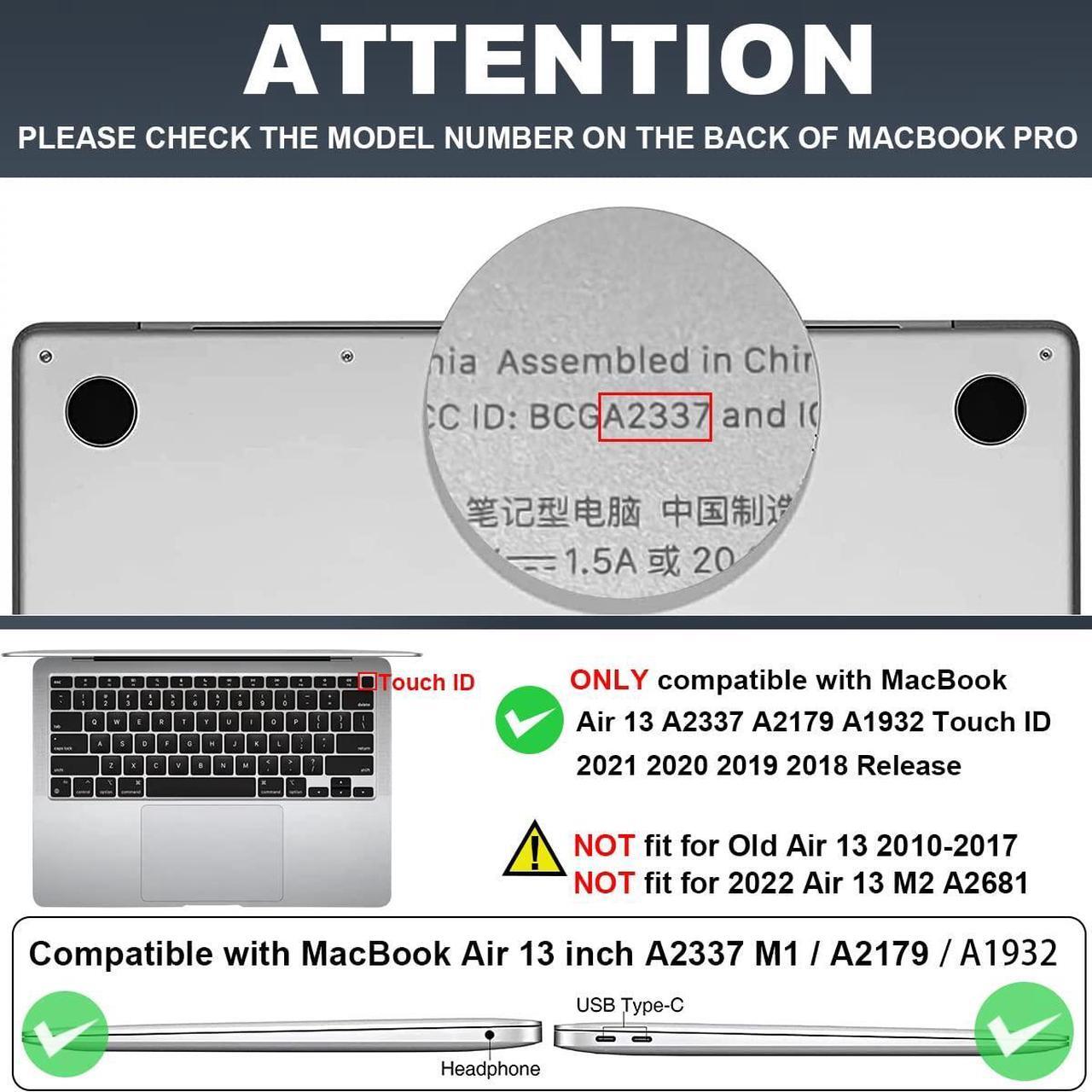 Alt view image 2 of 5 - LCMOCICO for MacBook Air 13 inch M1 Case 2021 2020 2019 2018 (Model M1 A2337 A2179 A1932) with Touch ID & Retina Display, Printed Pattern Hard Shell Case Keyboard Cover, Pink & Purple Flowers