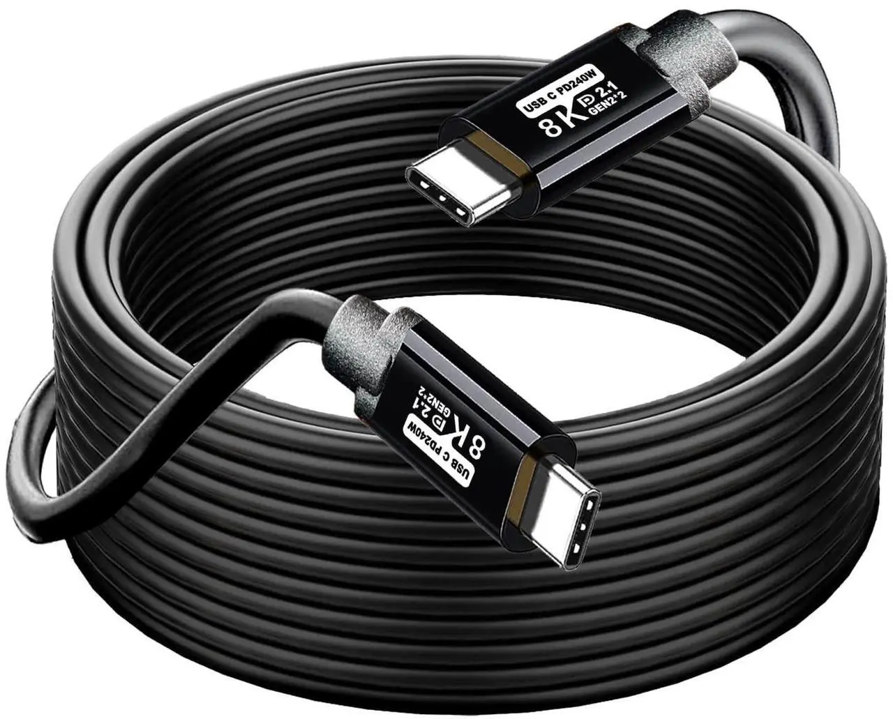Main image of Type C to USB C Cable 20FT,240W 8K60HZ USB C GEN2x2(Data usb3.2),USB C Video Output From USB3.2/ USB4.0 Fast Charging & Sync for Xreal MacBook Pro iPad Pro iPhone 15 Pro Galaxy S22 Portable Monitor