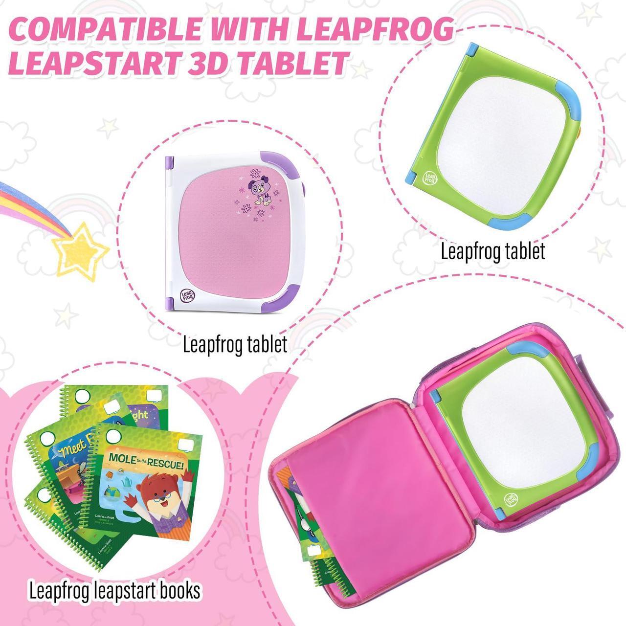 Alt view image 4 of 5 - Portable Bag Compatible with LeapFrog LeapStart 3D Interactive Learning System, Carrying Bag for Leapfrog Leapstart Books Storage for 5-6 Books (Case only)-Pink