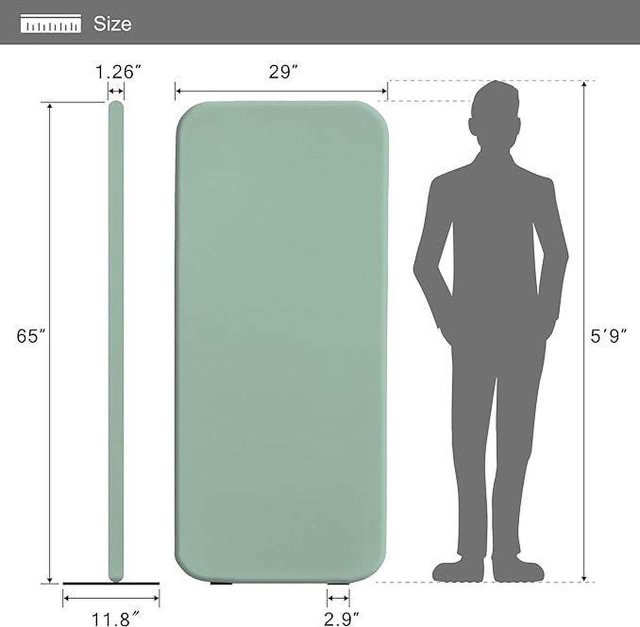 Alt view image 5 of 6 - DECOLAB Standing Room Divider, Space Privacy Partition Wall Panel for Studio Apartment, Office, Home, Classroom, Scratch Resistance, 29"x65", Aqua