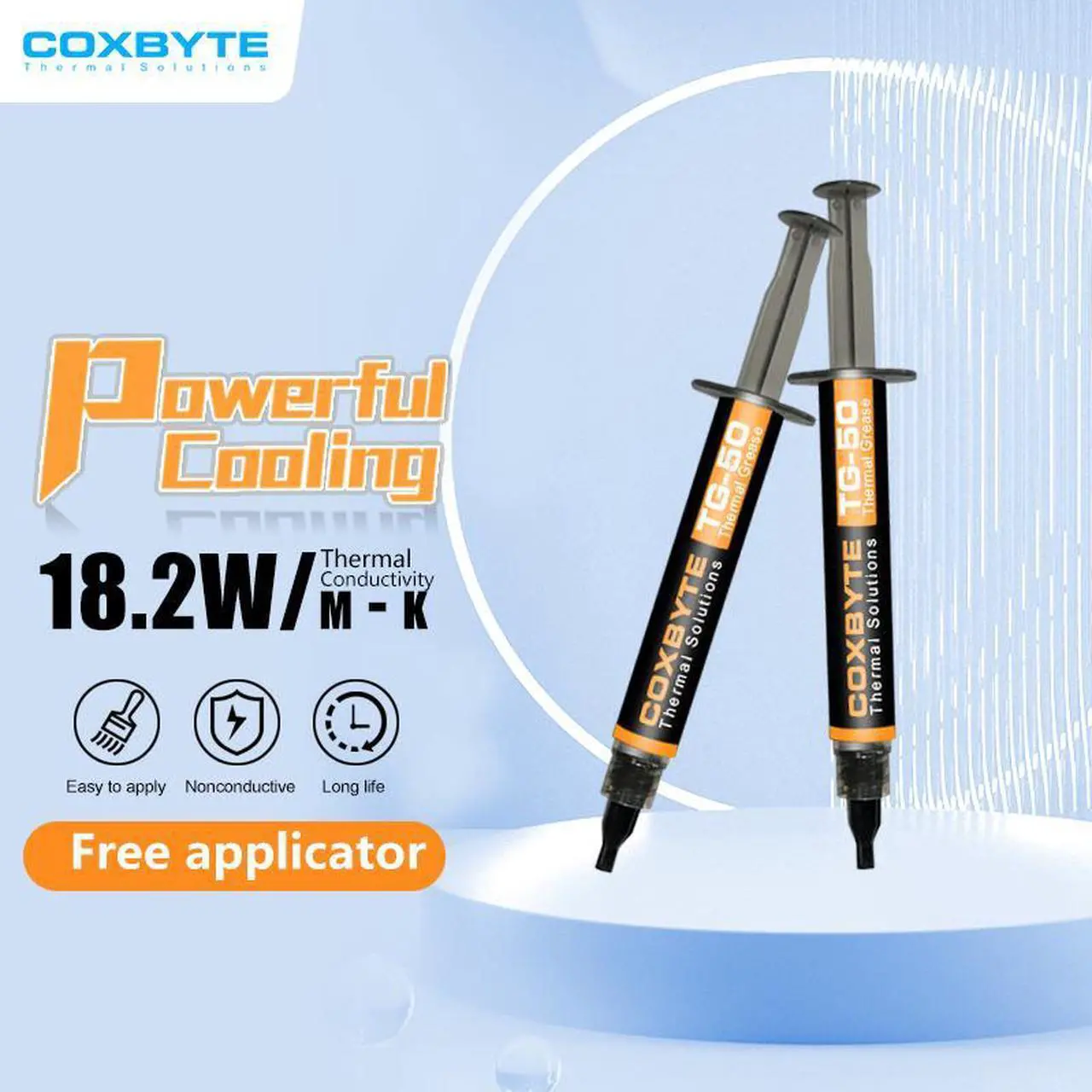 Alt view image 2 of 7 - Coxbyte TG-50 thermal paste, 18.2W/mK ultra-high thermal conductivity suitable for CPU/server/GPU thermal conductivity, non corrosive,2g