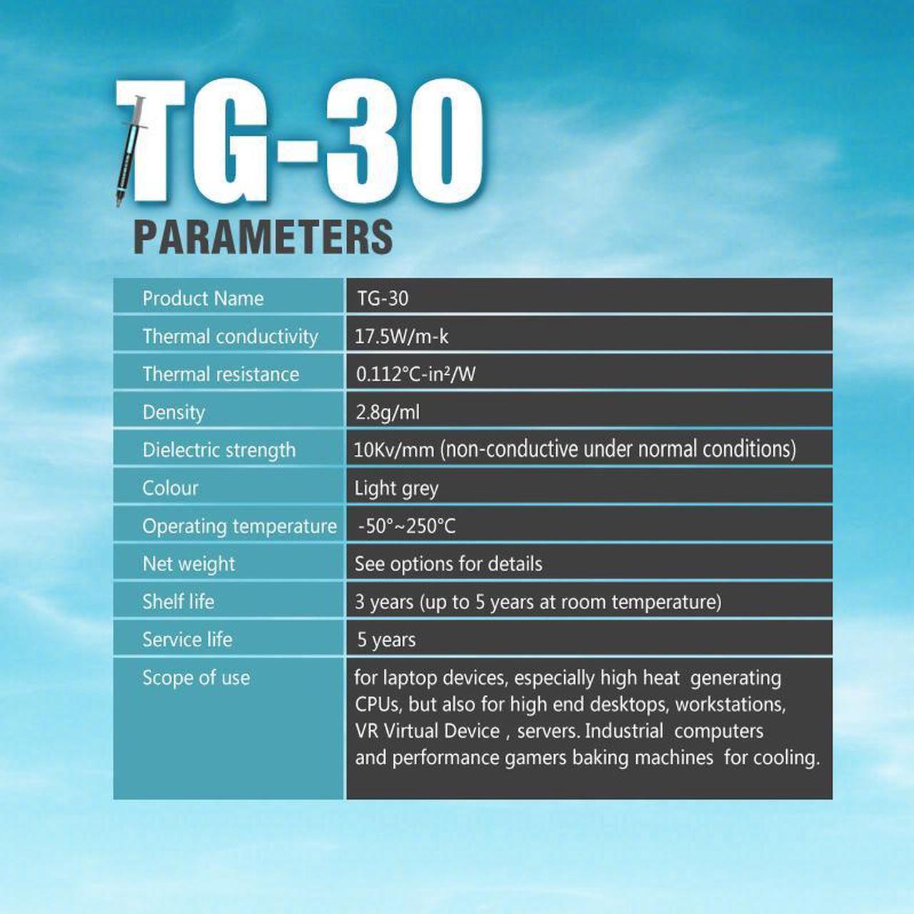 Alt view image 4 of 7 - Coxbyte TG-30 thermal paste, 17.5W/mK ultra-high thermal conductivity suitable for CPU/server/GPU thermal conductivity, non corrosive,2g