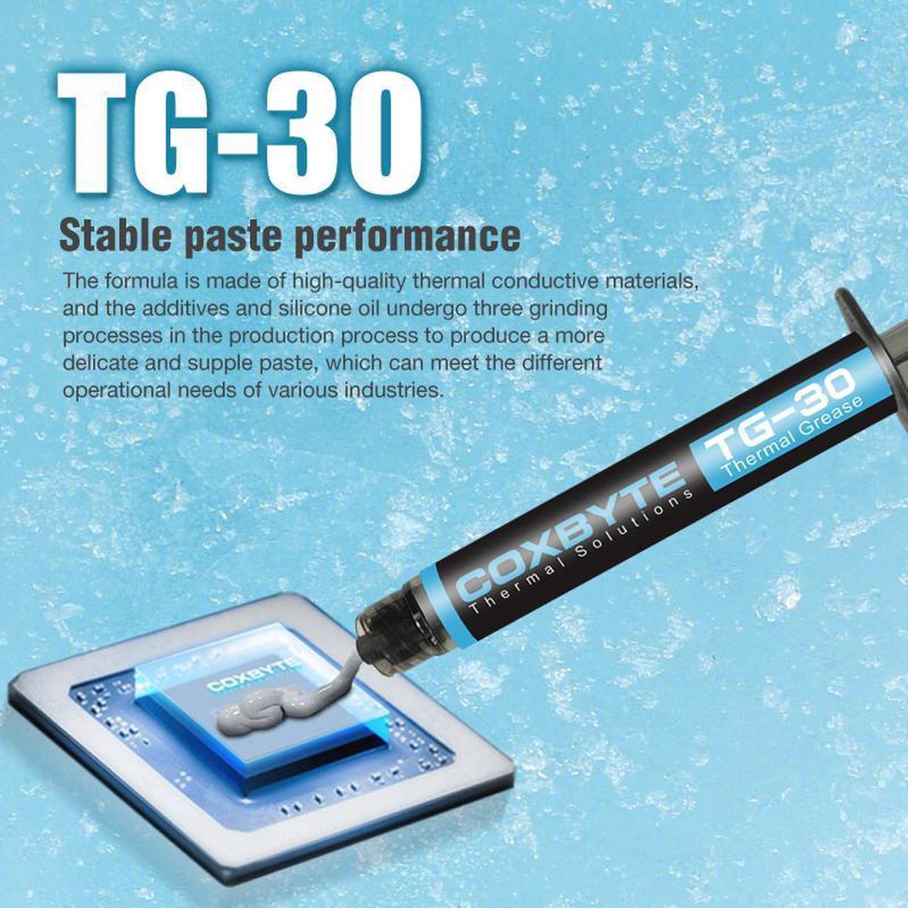 Alt view image 5 of 7 - Coxbyte TG-30 thermal paste, 17.5W/mK ultra-high thermal conductivity suitable for CPU/server/GPU thermal conductivity, non corrosive,2g
