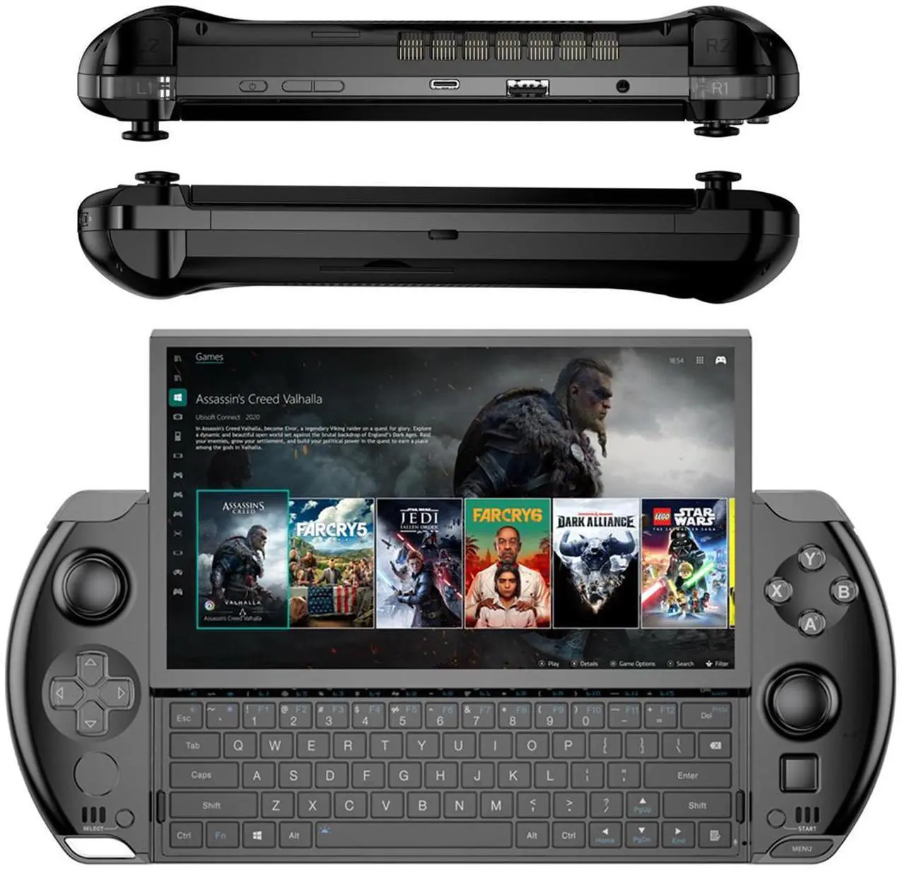 Alt view image 3 of 7 - Win 4 2025 Handheld Gaming PC with AMD Ryzen 9 HX 370 CPU | AMD Radeon 890M GPU,6"1920 × 1080 Touchscreen OcuLink eGPU Support, Windows 11 Pro, Portable Gaming Laptop [ 64GB LPDDR5XRAM + 2TB SSD]