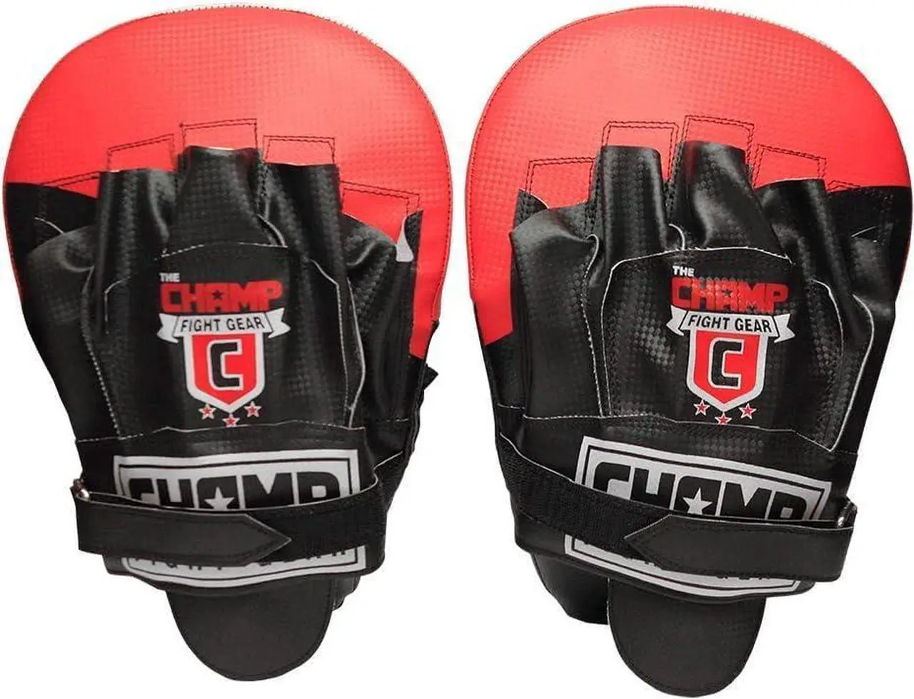 Alt view image 2 of 3 - Amber Fight Gear Curved Target Punching Mitts for MMA, Kickboxing, Muay Thai  Enhanced Wrist Support, Half-Ball Palm Grip, Lightweight, Durable ToughTek Material, Sweat-Resistant