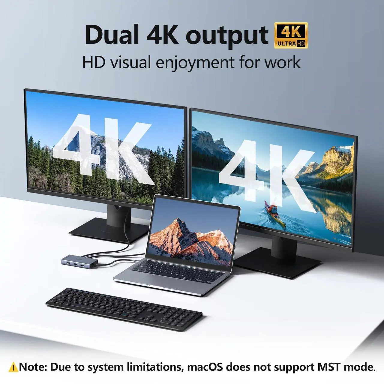 Alt view image 3 of 7 - Melelink USB C Docking Station Dual HDMI Monitor Adapter, USB C Hub 3 Monitors Adapter with 2x HDMI 4K,Displayport,VGA,100W PD Charging,3 USB2.0, 8 in 1 Laptop Docking Station for Dell, HP, Lenovo,etc