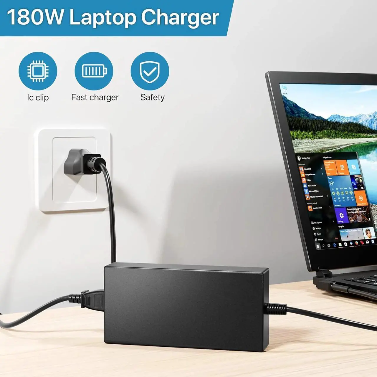 Alt view image 6 of 7 - Energizewiz 180W Charger Fit for Acer Nitro 5 7 Predator Helios 300 Predator Triton 300 500 Series Laptop Power Supply