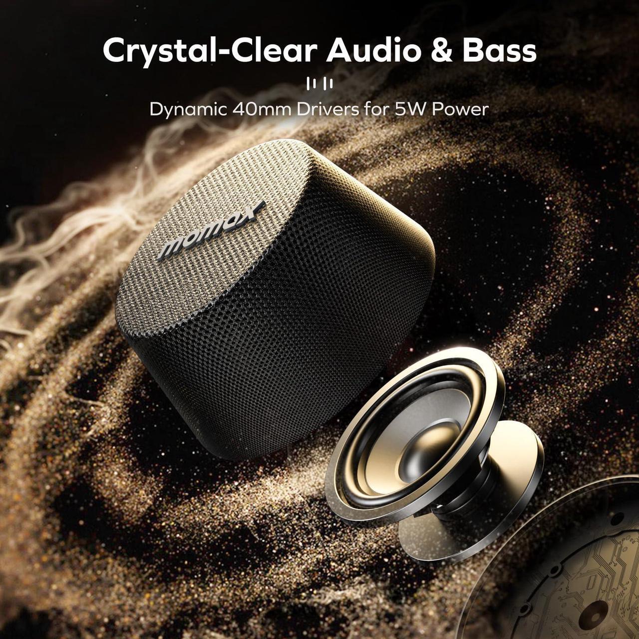 Alt view image 4 of 6 - MOMAX Magnetic Phone Stand Wirelwss Speaker - Portable Mini Wireless Speaker Cellphone Holder with Premium Metallic Finish, Strong Magnet for iPhone/Travel/Home/Office/Car