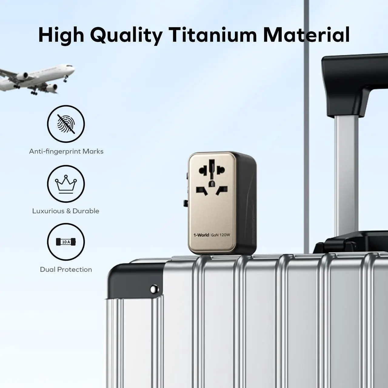 Alt view image 6 of 7 - MOMAX Universal Travel Adapter, 120W GaN Fast International Power Adapter, 3 USB C & 1 USB A, Worldwide Travel Plug Adapter, All-in-One Worldwide Wall Charger for USA European UK AUS (Type C/G/A/I)