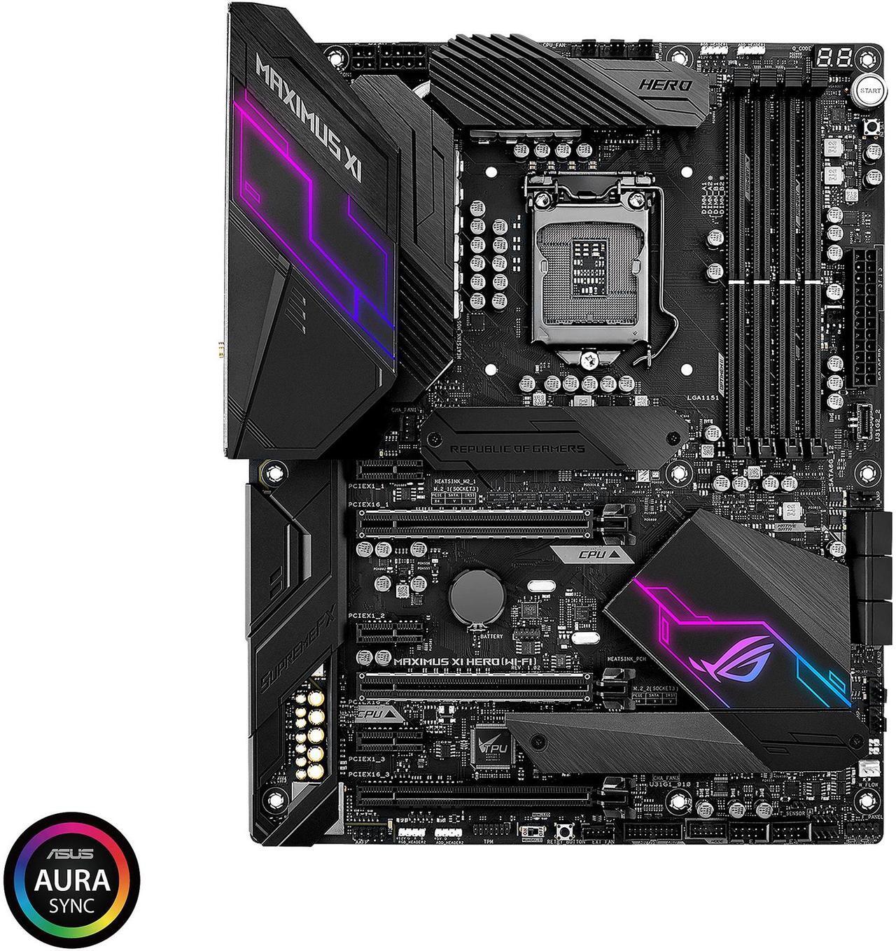 Alt view image 5 of 5 - ASUS ROG Maximus XI Hero (Wi-Fi) Z390 Gaming Motherboard LGA 1151 (300 Series) ATX Onboard 802.11 ac