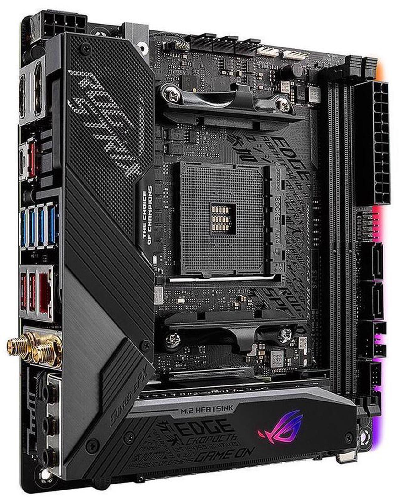 Alt view image 6 of 10 - ASUS ROG Strix X570-I Gaming, X570 Mini-ITX Gaming Motherboard, AMD Ryzen 3000 with PCIe 4.0, WiFi 6 (802.11ax), Intel Gigabit Ethernet, SATA 6Gb/s