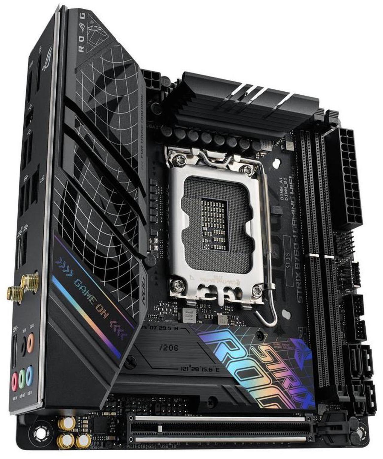 Alt view image 9 of 10 - ASUS ROG Strix B760-I Gaming WiFi Intel B760(13th and 12th Gen) LGA 1700 mini-ITX motherboard, 8 + 1 power stages, DDR5 up to 7600 MT/s, PCIe 5.0, two M.2 slots, WiFi 6E, USB 3.2 Gen 2x2 Type-C