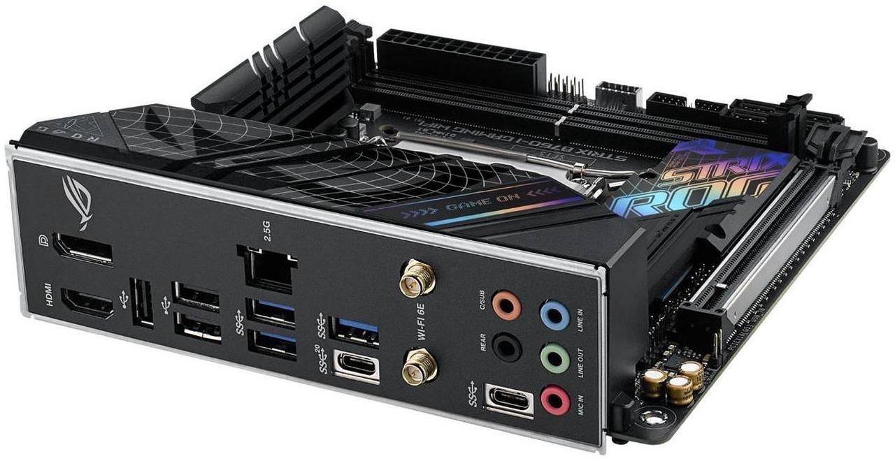 Alt view image 10 of 10 - ASUS ROG Strix B760-I Gaming WiFi Intel B760(13th and 12th Gen) LGA 1700 mini-ITX motherboard, 8 + 1 power stages, DDR5 up to 7600 MT/s, PCIe 5.0, two M.2 slots, WiFi 6E, USB 3.2 Gen 2x2 Type-C
