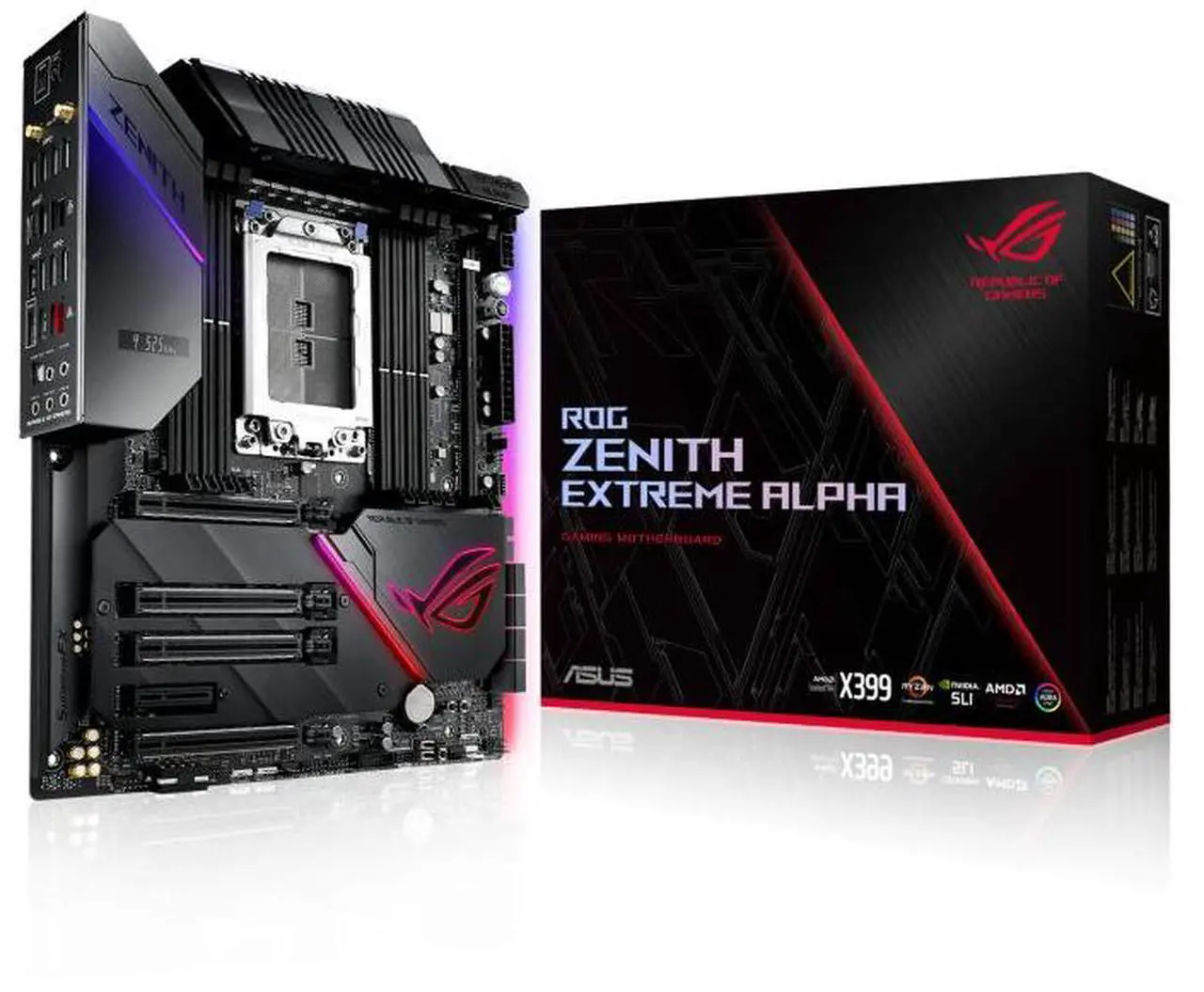 Alt view image 3 of 4 - ASUS ROG Zenith Extreme Alpha X399 HEDT Gaming Motherboard AMD Threadripper 2 (TR4) EATX DDR4 M.2 10G LAN USB 3.1 Gen2
