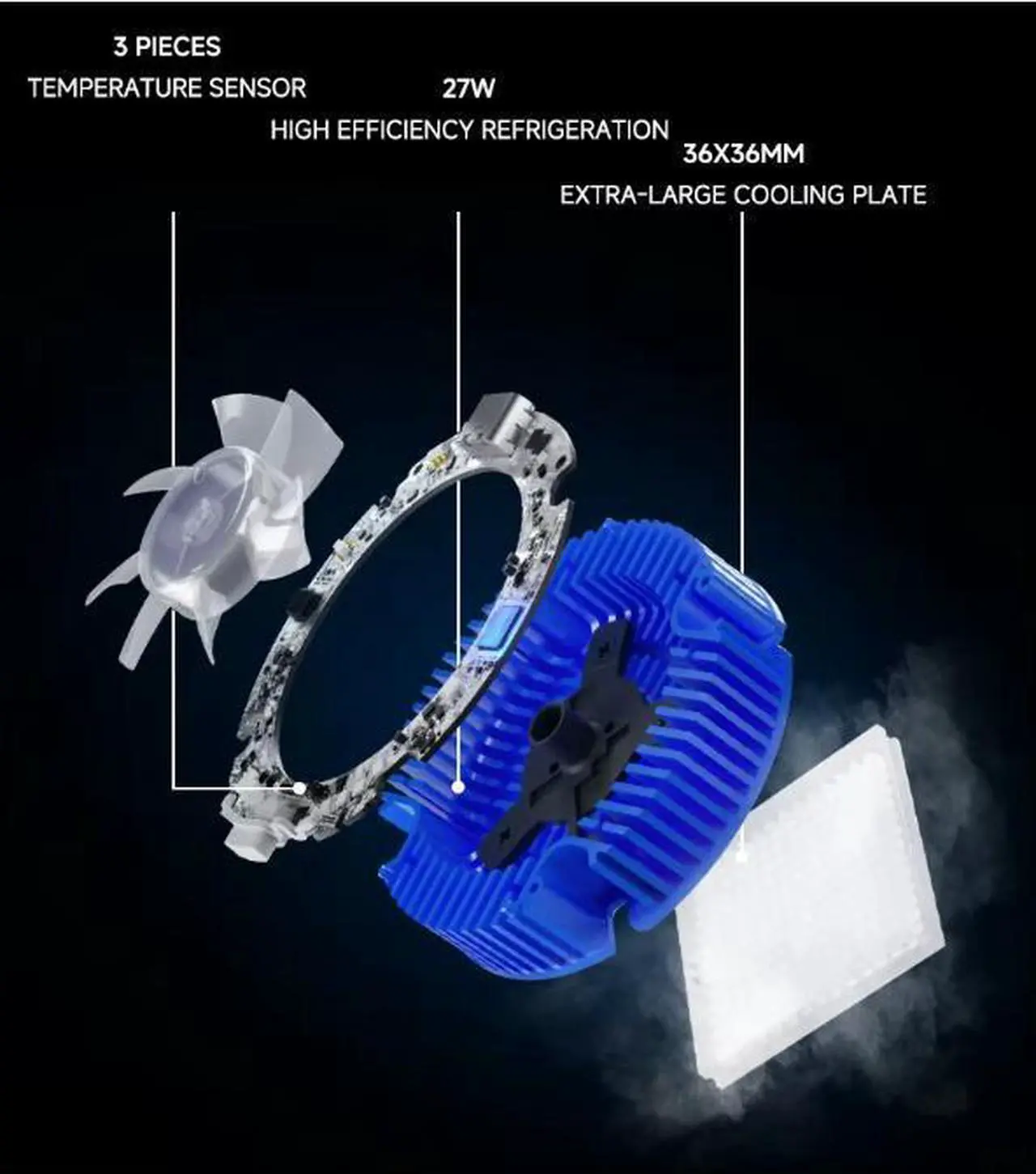 Alt view image 3 of 6 - Flydigi B7X Cellphone Cooler Frequency Conversion Super Heat Dissipation Magnetic Radiator RGB Light For Iphone Ipad Android