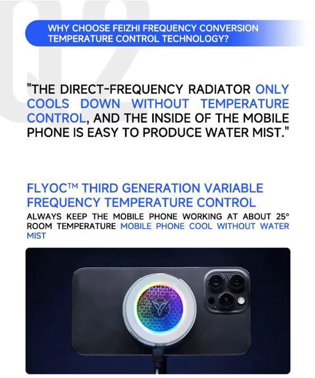 Alt view image 4 of 6 - Flydigi B7X Cellphone Cooler Frequency Conversion Super Heat Dissipation Magnetic Radiator RGB Light For Iphone Ipad Android