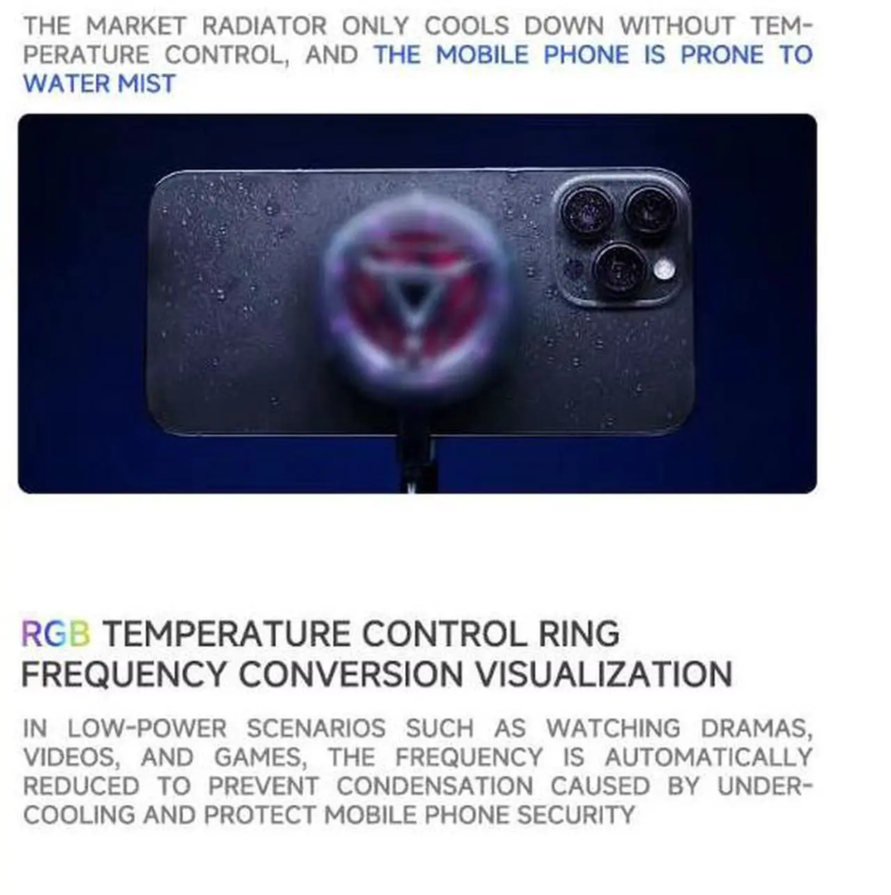 Alt view image 5 of 6 - Flydigi B7X Cellphone Cooler Frequency Conversion Super Heat Dissipation Magnetic Radiator RGB Light For Iphone Ipad Android